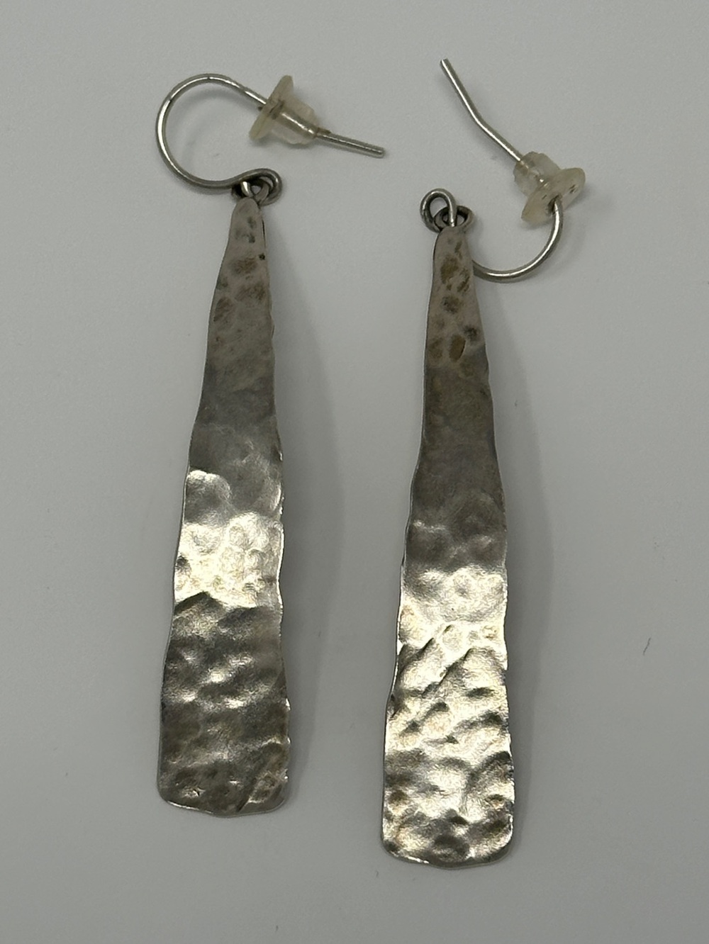 Jean Rachel - sterling Sterling Hammered Drop dangle Earrings